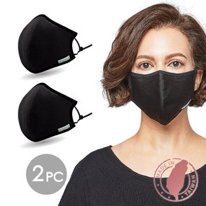 Shero 3-Layer Copper Face Mask With Nose Wire, Washable and Breathable Filtered Face Mask Black image 2