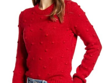 Anthropologie, Anthro, Boho, Gift For Her, Bobble Stitch Pullover Sweater