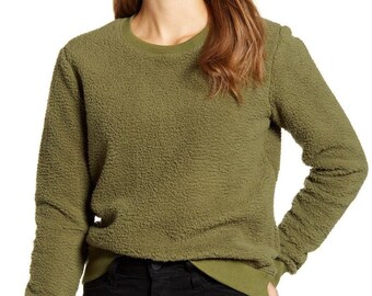 Anthropology, Anthro, Boho, Gift For Her, Faux Shearling Pullover Sweater