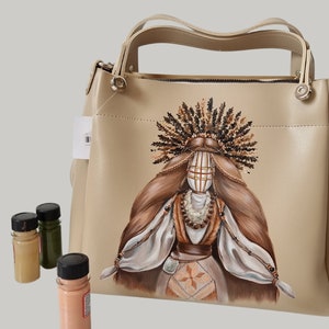 Handgemachte Motanka-Puppe, Einkaufstasche aus Öko-Leder, individuelles Geschenk für Sie
