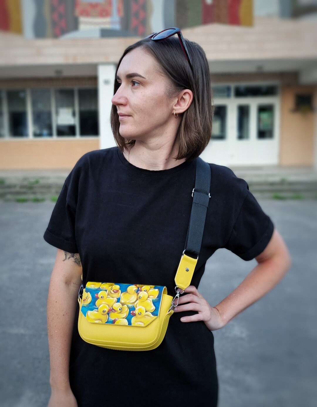 Velvet Mini Handbag with Gold Duck Buckle main image 0