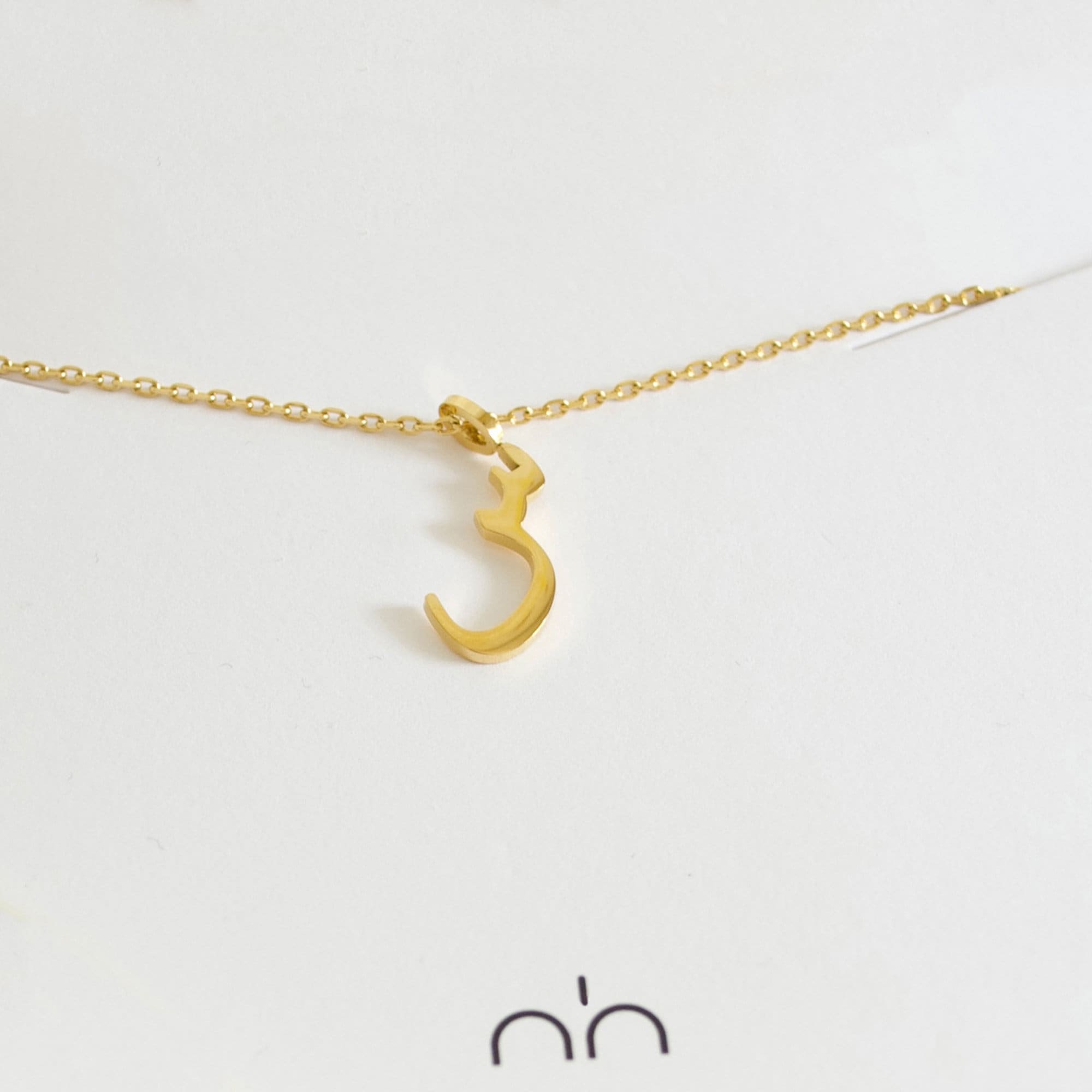 Arabic Letter Taa T Initial Necklace in Sterling Silver | Gold Boutique