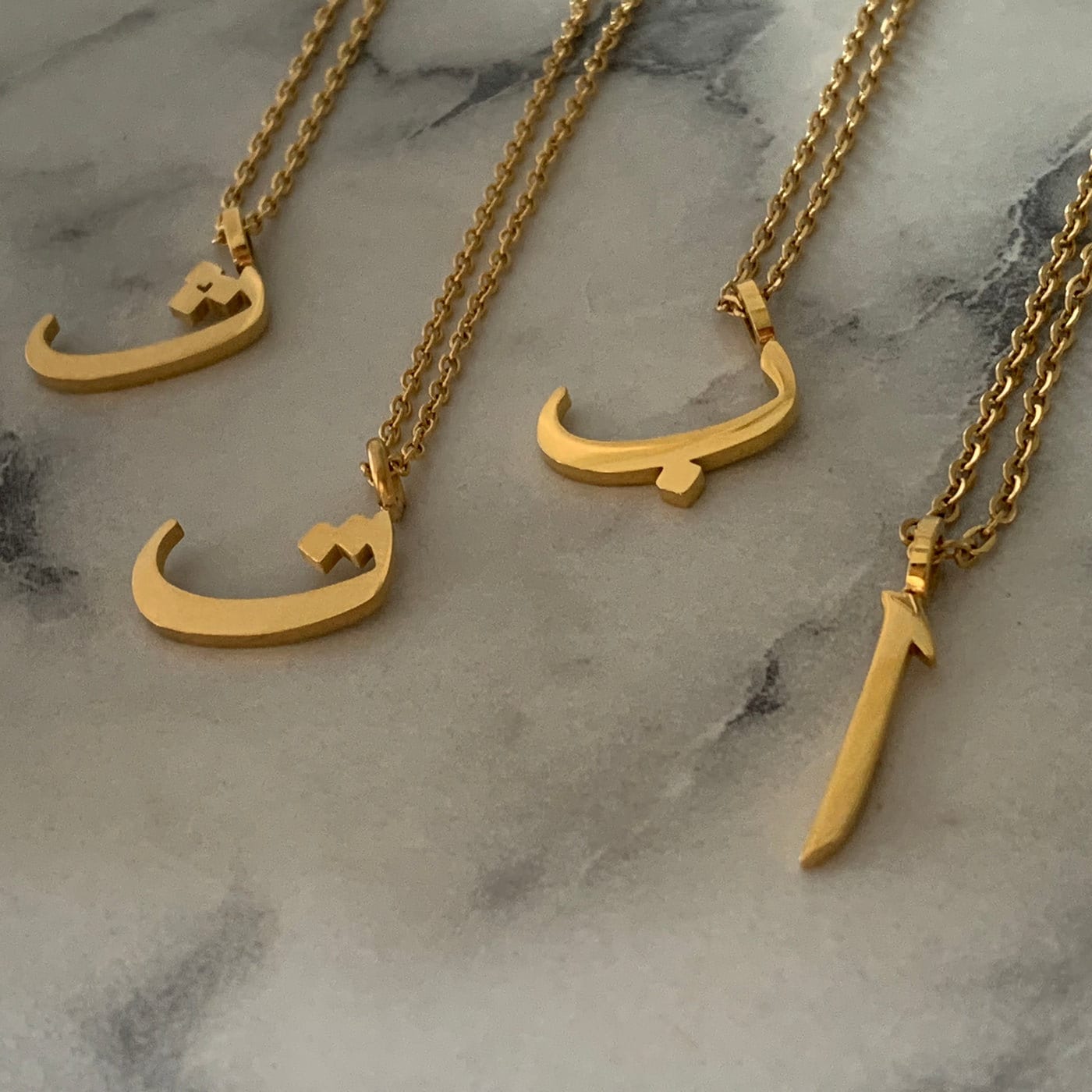 Arabic Letter Ayn Initial Necklace in 9ct Gold | Gold Boutique