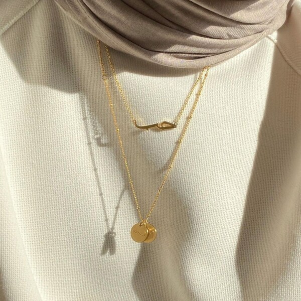 Collier d'amour arabe-plaqué or 18 carats-collier fait main beaux bijoux-cadeau pour son collier