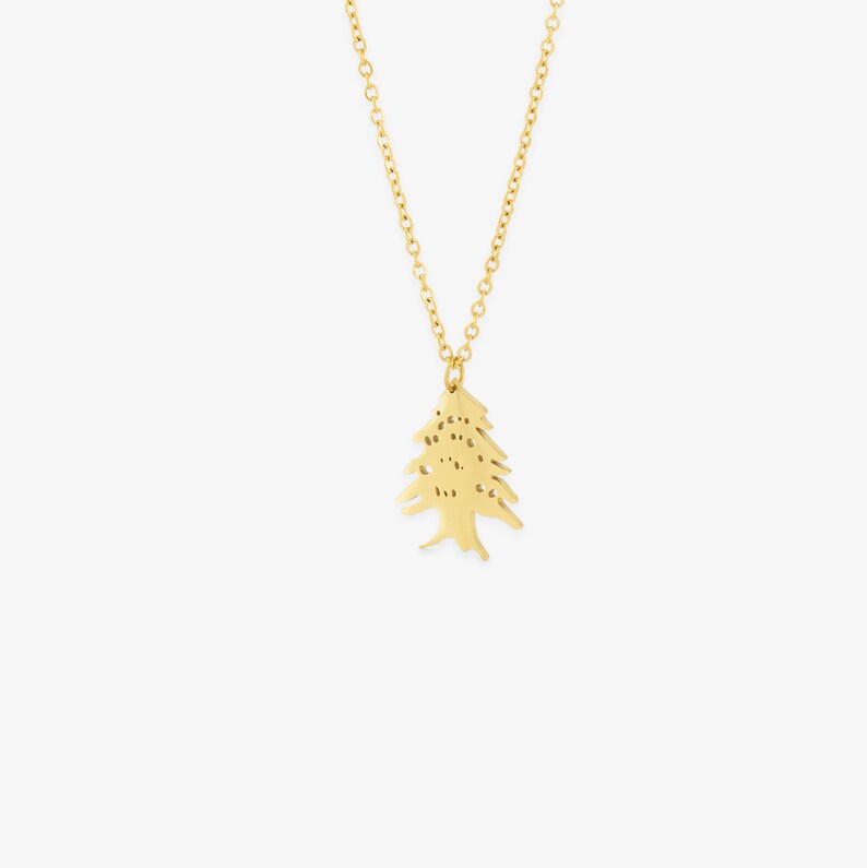 Lebanon Cedar Tree Necklace 18K Gold Plated Lebanon Etsy Canada