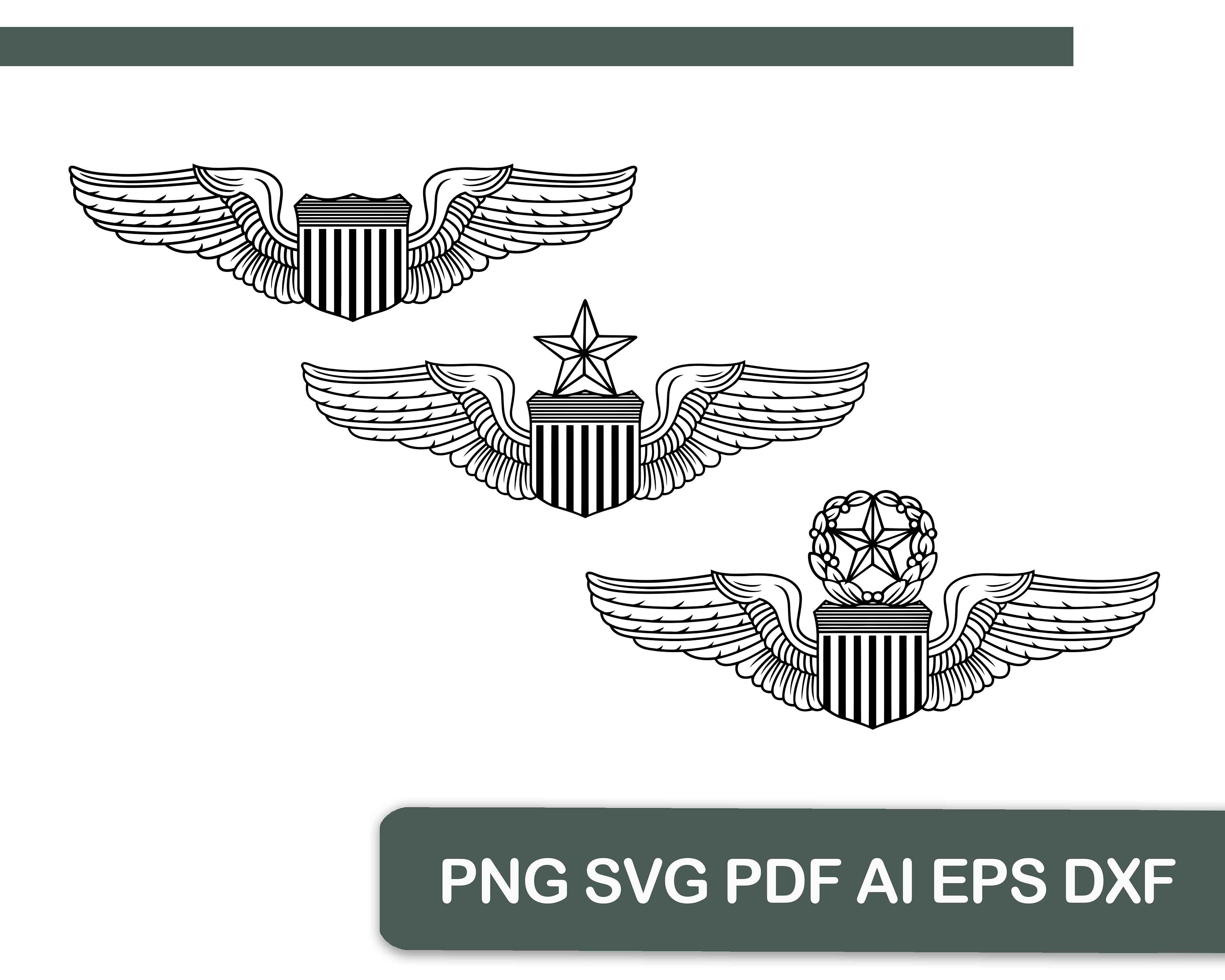 1 Air Force Pilot Wings poster sticker vector file cut png pdf Etsy