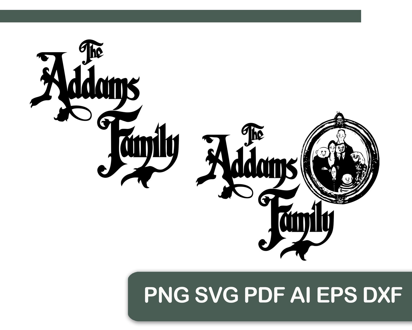 Download 2 Addams Family scrapbooking vector png pdf ai eps dxf svg | Etsy