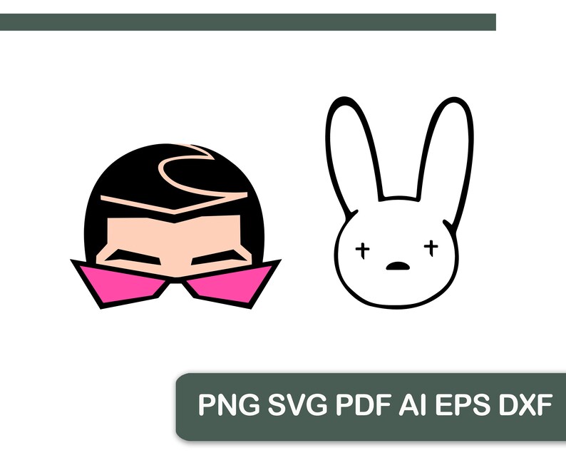 1 Bad bugs bunny face rapper scrapbooking vector png pdf ...