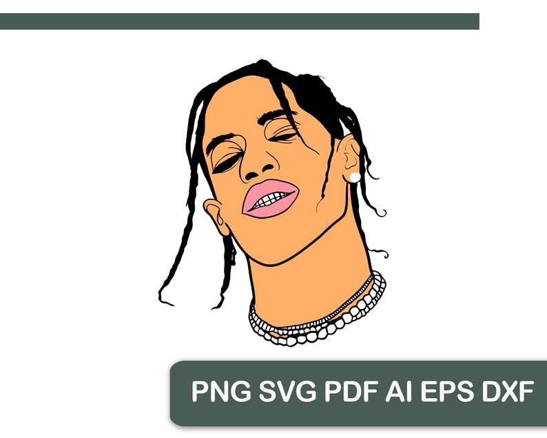 1 Travis Scott face rapper scrapbooking vector png pdf ai ...