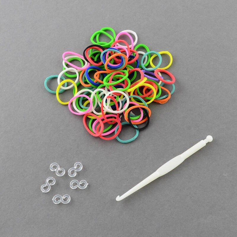 600pcs Small Tiny Elastic Rubber Bands Girls Hair Ties DIY Assorted Colorful