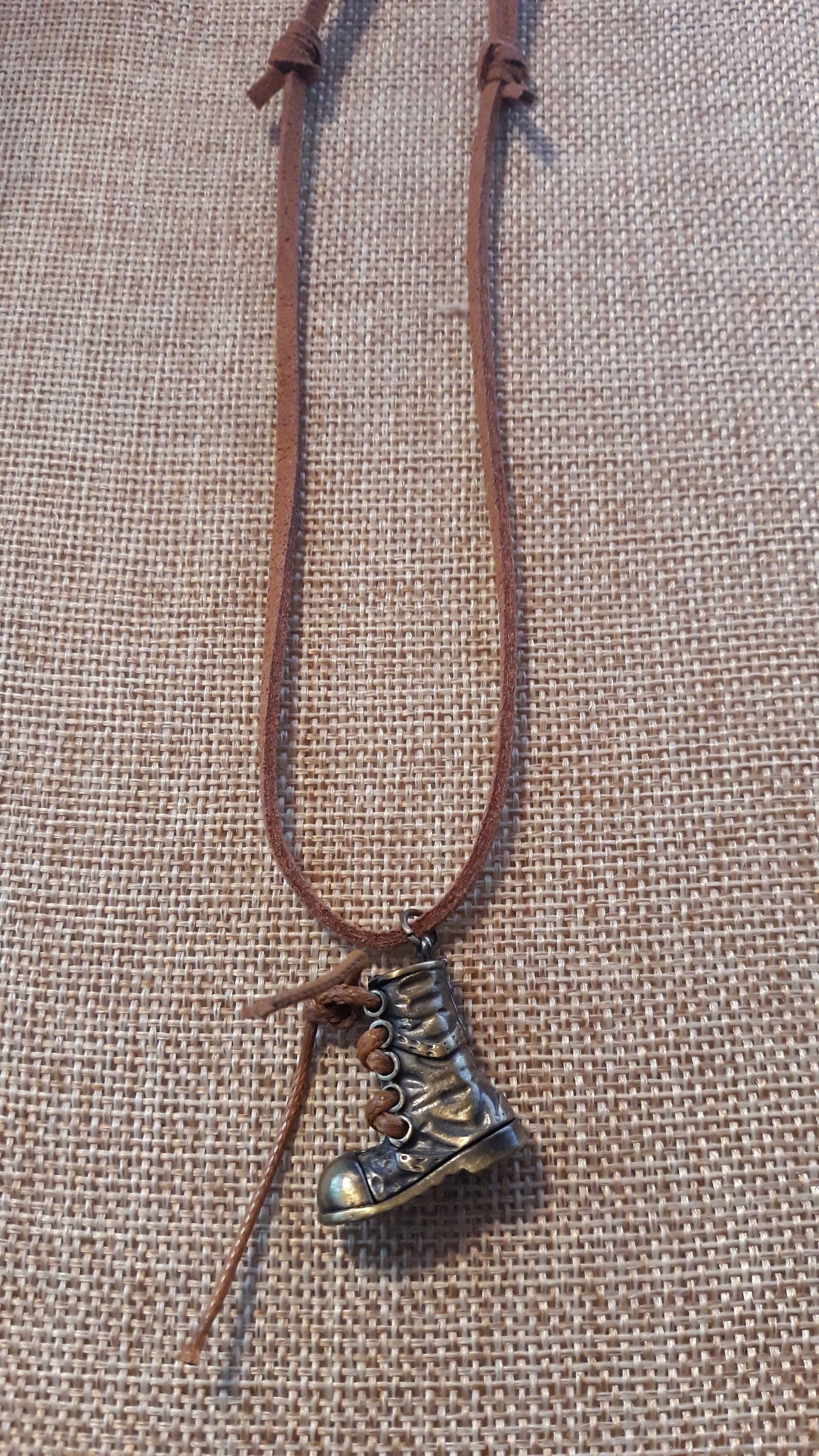 Boot leather necklace Etsy