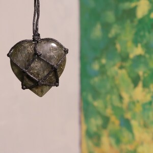Dragon Heart Natural Labradorite Heart 