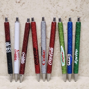 Soda Inspired Pens / Clip & No Clip / Pen and Pencil Sets