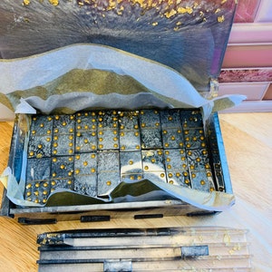 Electric Silver w Gold Flakes Domino / Double 6, Double 9 Double 12