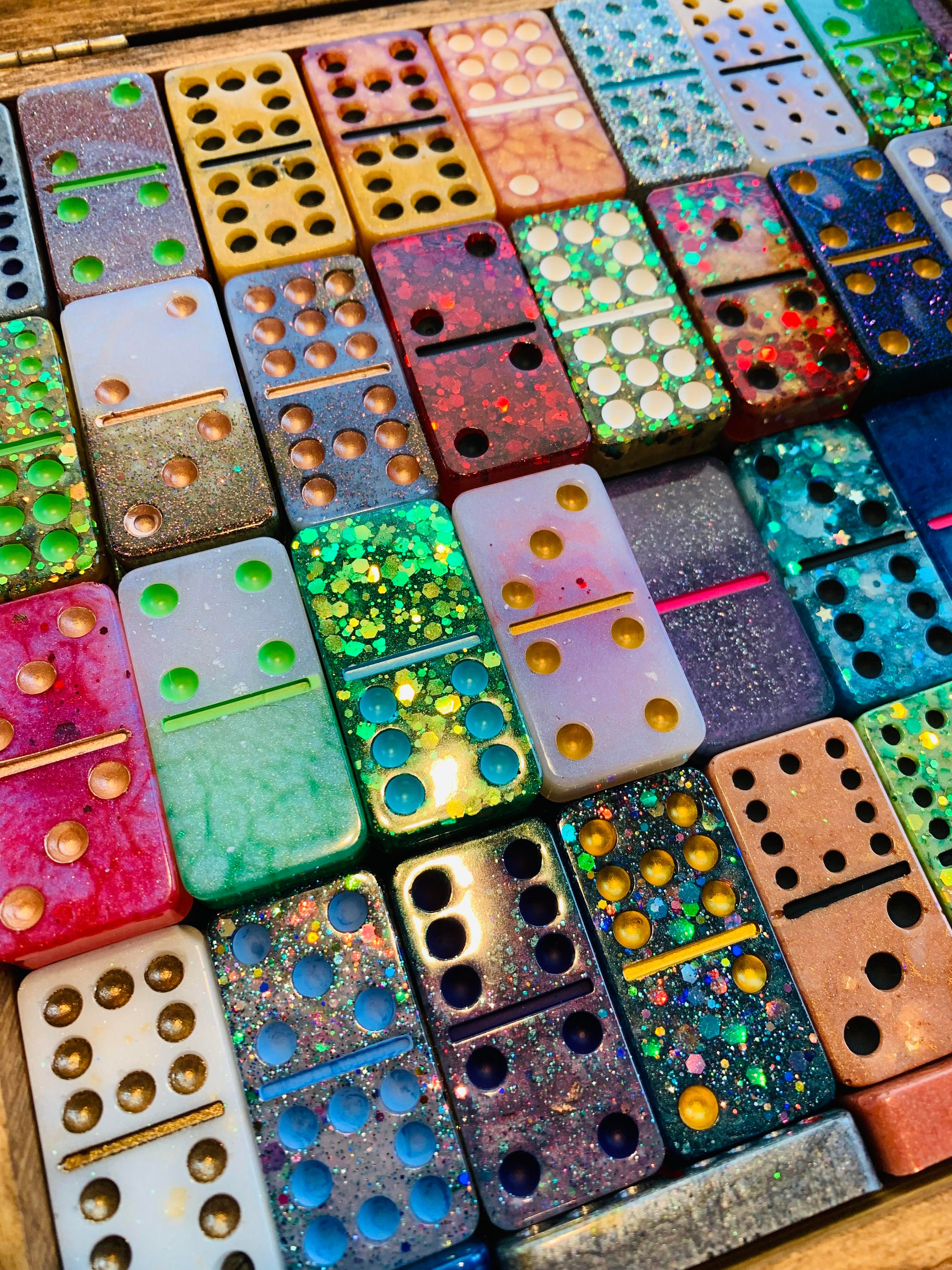 Multi Color Domino Box Set Etsy