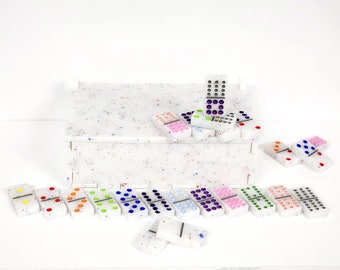 Domino Box Set / White Domino Box Set / Dominos / Double 6 / Double 9 / Double 12