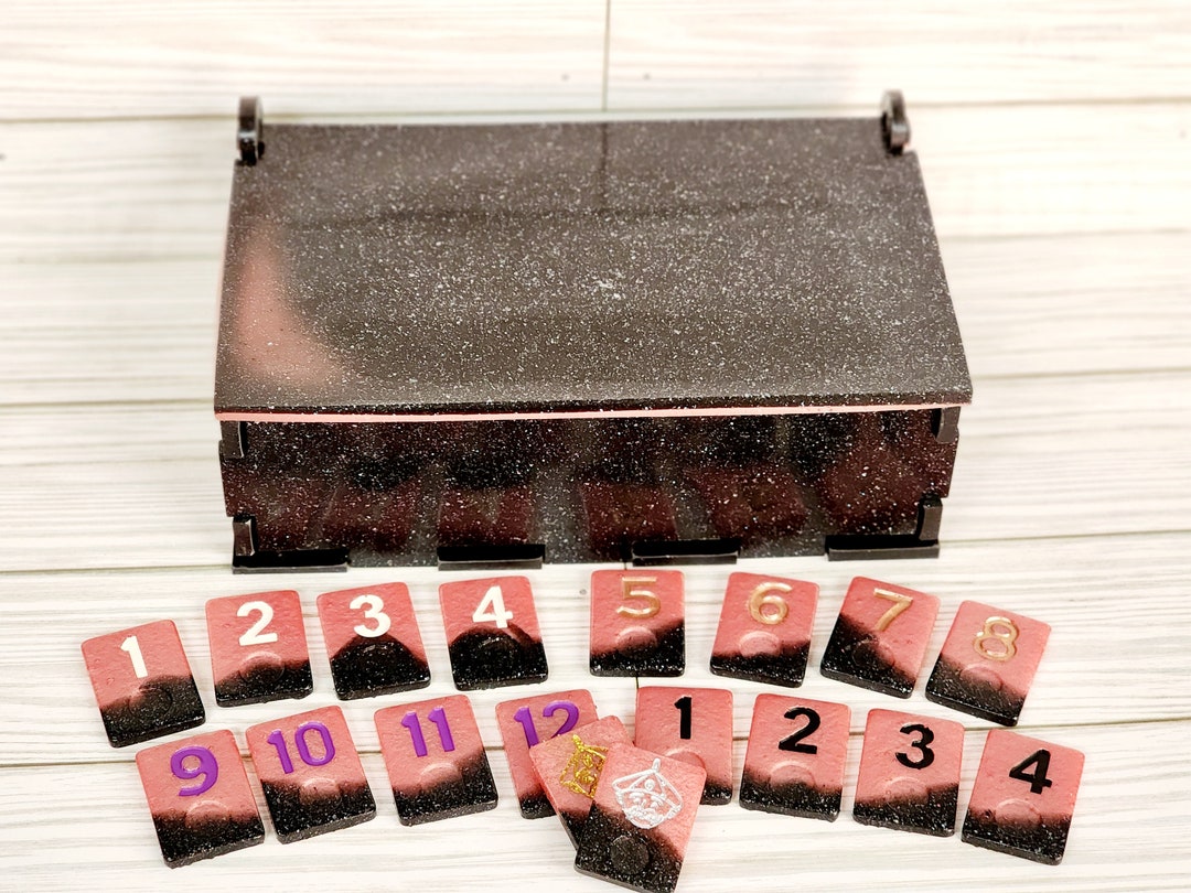 Pink Rummikub Blush Rose With Glittery Black Rummikub Game / Rummy Game / 4, 6 or 8 ...