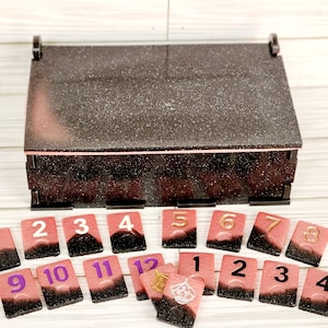 Blush Rose with Glittery Black Rummikub Game / Rummy Game / 4, 6 or 8 Player