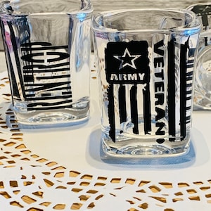 Veteran Shot Glass Set / Personalized / Military /