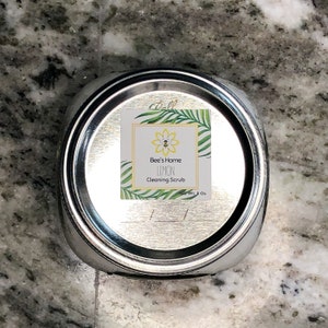 Cleaning Scrub Lemon Blend| Bathroom & Kitchen Cleaner | Glass Jar | Grease Eliminator | Dish Scrub | Essential Oils | Grout Cleaner