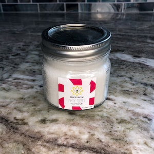 Foot Scrub &quot;Minty Toesies&quot; Peppermint Blend| Sea Salt Bath Soak | Tea Tree Salts Jar | Pedicure | Organic Aromatherapy | Essential Oils |