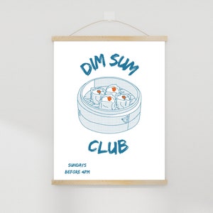 Dim Sum Print Siu Mai Dumpling Poster Cute Food Print Modern Illustration Wall Art Aesthetic Kitchen Decor Wall Art Digital Download 1 Print