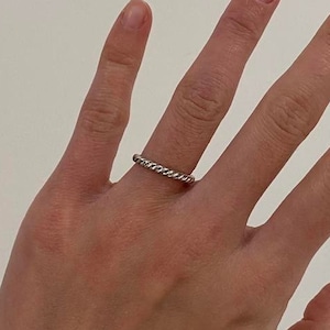 Silver Minimalistic Chain Ring, Silver Rope Ring, Stackable Ring, Vintage Ring, Streetwear Ring, Gift for Him, Gift for Her, Gift for Him