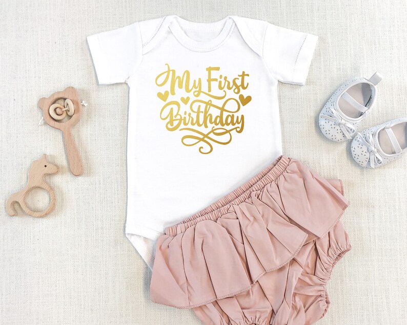 Baby Girl 1st Birthday Onesie Birthday Onesie Birthday Shirt Etsy