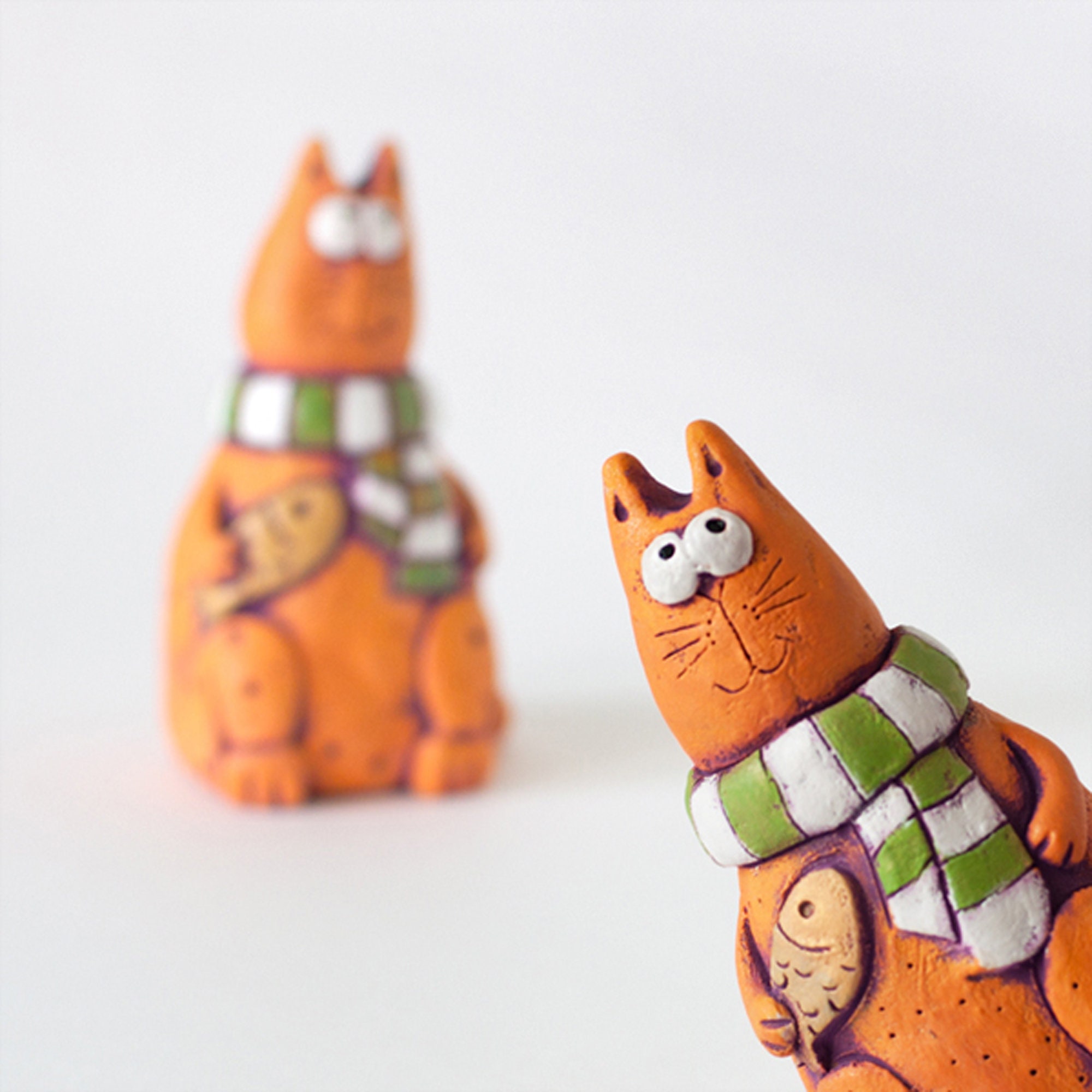 Ginger cat figurine ceramic cat kitten figurine ginger Etsy