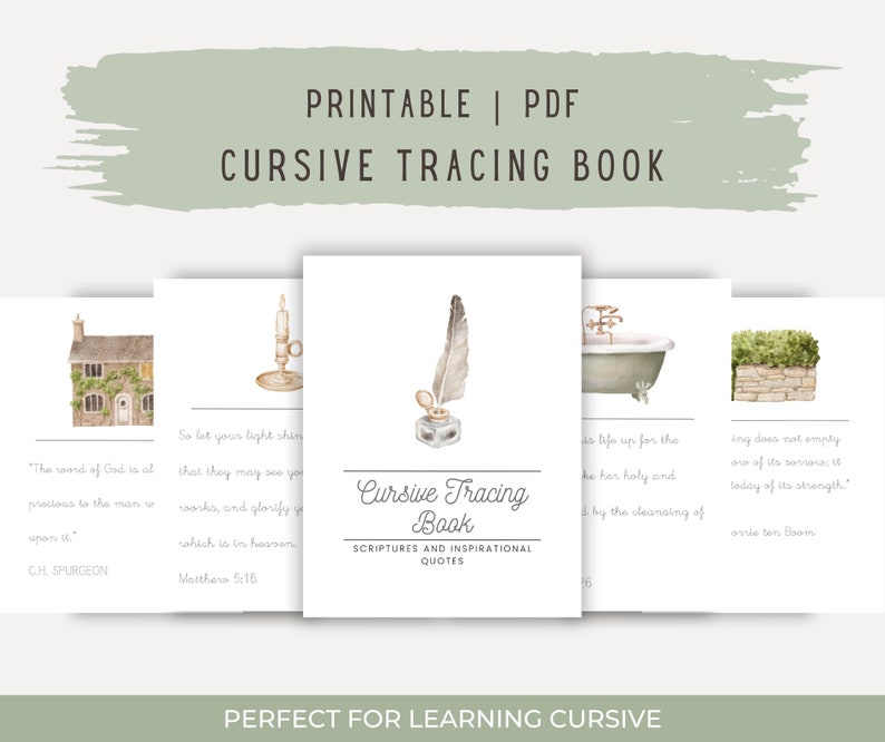 Uplifting Scripture Cursive Cursive Tracing Book PDF | Scripture Copy Work | Letter Practice ...