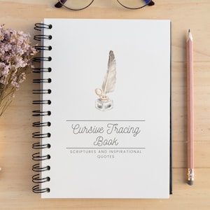 Livro de traçado cursivo PDF | Trabalho de cópia das Escrituras | Prática de Letras | Citações inspiradoras | DOWNLOAD INSTANTÂNEO | Download digital