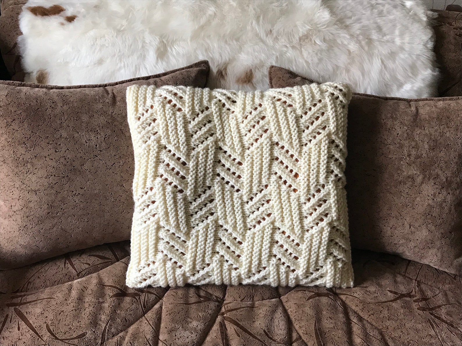Knitted envelope cushion cover/Cushion cover PDF pattern Etsy