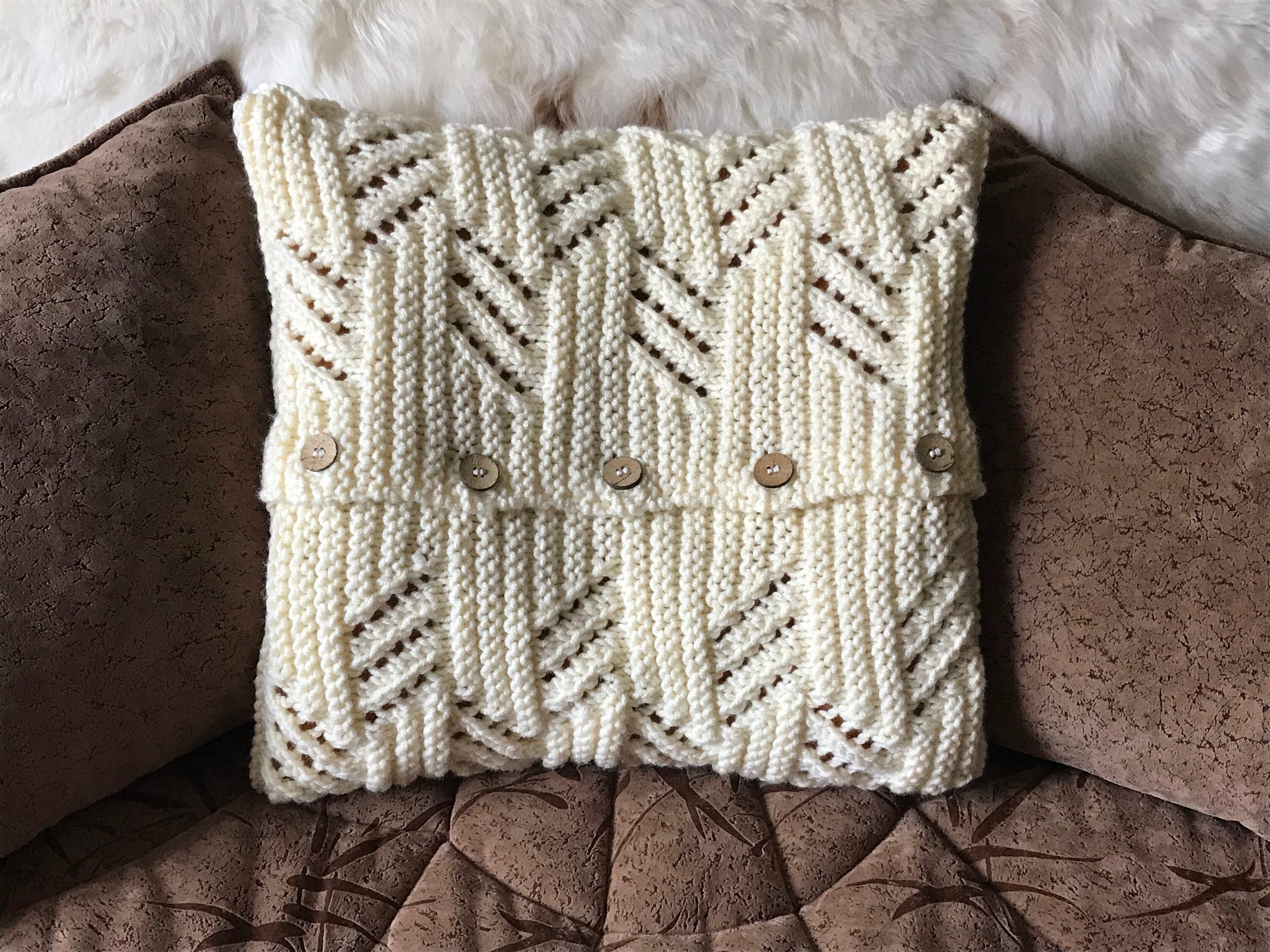 Knitted envelope cushion cover/Cushion cover PDF pattern Etsy