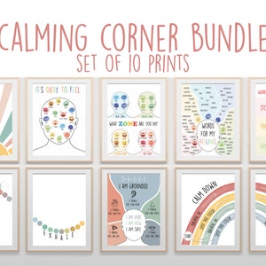 Calming Corner Bundle, Therapy Room Decor, Calming Strategies, Calm Down Corner, Feelings Chart, Mindful Breathing, School Counselor