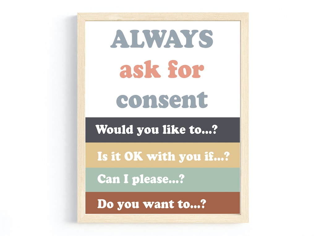 Consent Education Poster Consent Print School Psychologist Etsy