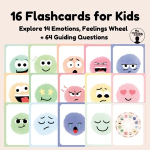 Flashcards voor emotionele regulatie voor kinderen - Leerhulpmiddelen voor schoolbegeleiders