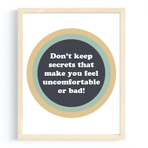 Body Safety Rules Printable Wall Art, Therapy Room Decor, Consent Education, School Psychologist Posters