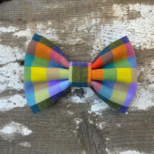 Upcycled Checkered Dog Bow Tie//Thoughtfully Created From Thrift Store Clothing