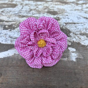 Handmade Flower For Dog Collar//Repurposed Unwanted Clothing//Easy On & Off Hook and Loop Attachment