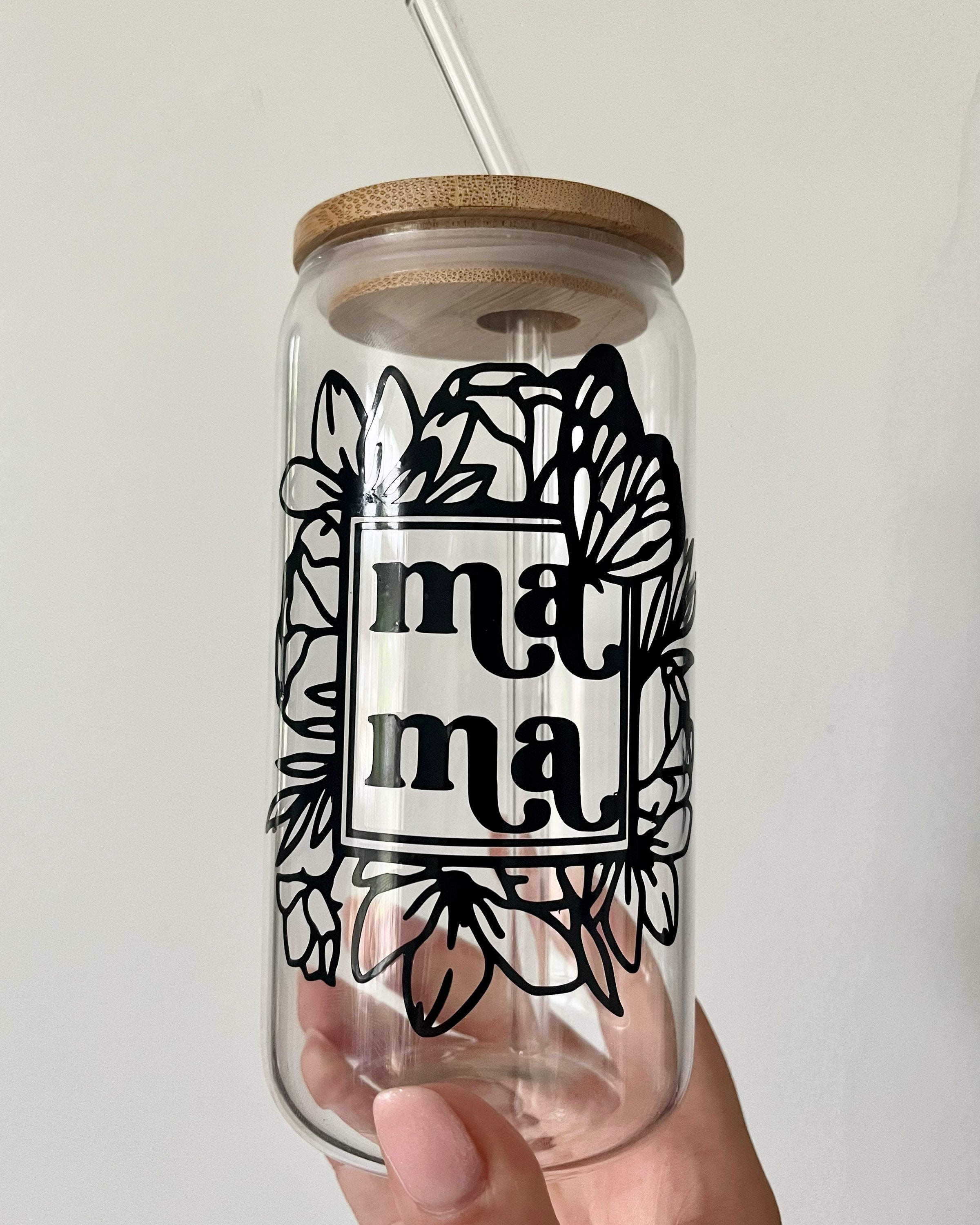 Mama w/ Vintage Flowers Glass Tumbler with Bamboo Lid & Straw – Modern  Lifestyle Gifts
