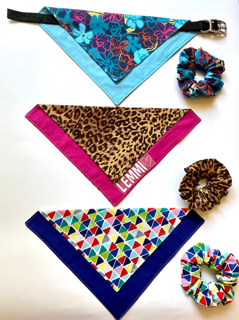 Personalized Over the Collar Dog Bandanas Etsy