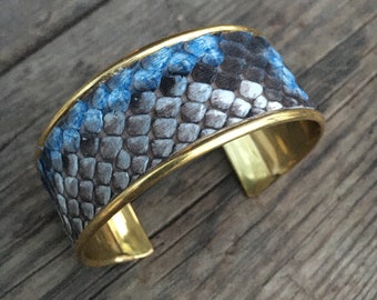 1' Bracelet de manchette Python peint à la main