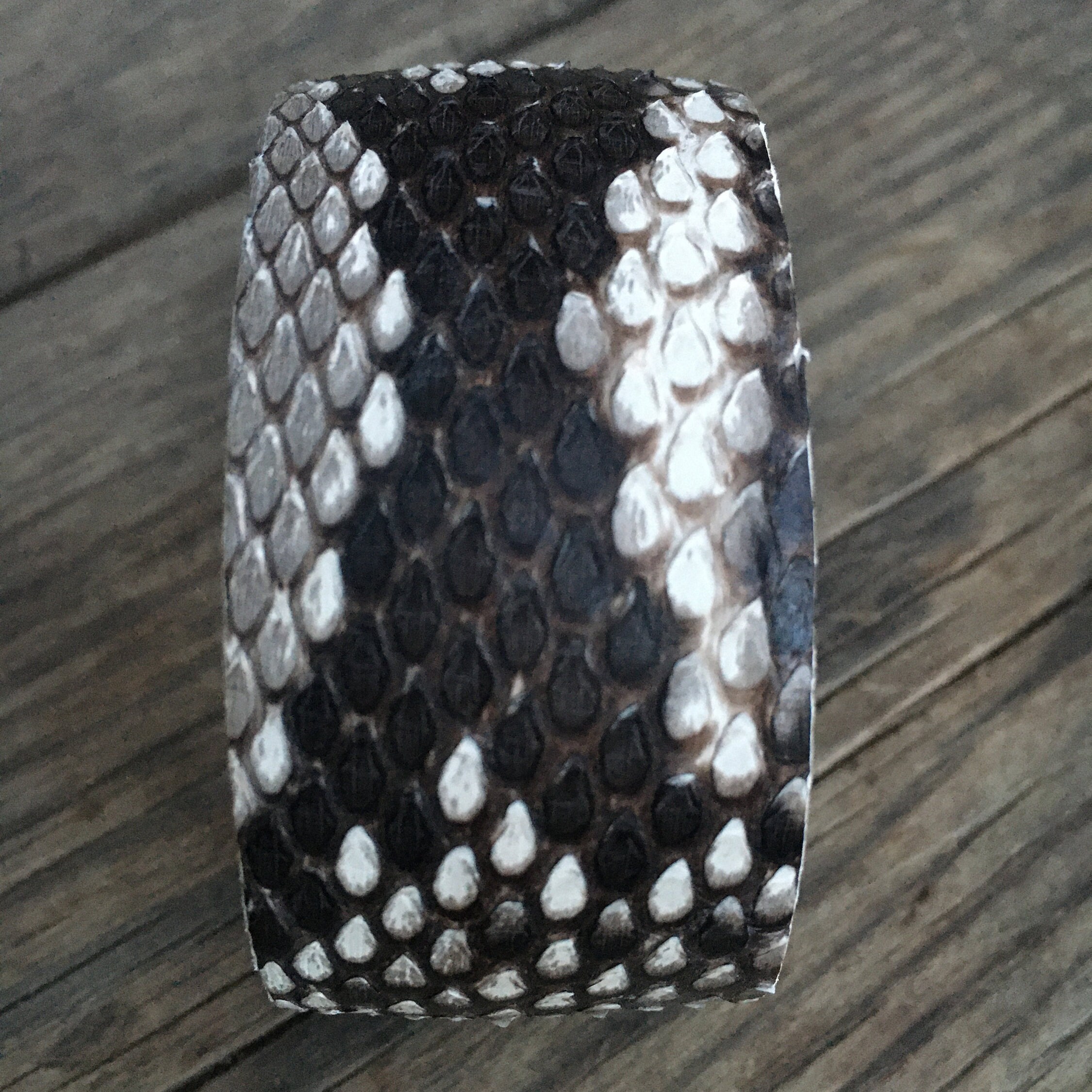 1 Genuine Python Cuff Bracelet on Solid Brass Cuff - Etsy