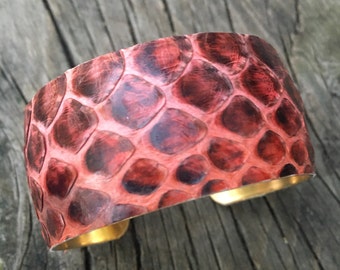 1" Bracelet de manchette peint à la main Python