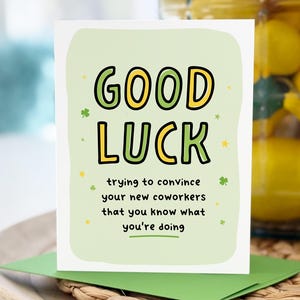 Funny New Job Card, Coworker Gift, Good Luck Card from Coworkers, Job Promotion, Funny Congrats Card, Boss, Manager, Good Luck Card, Leaving