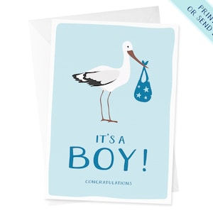 It&#39;s a Boy Card | Baby Boy Card | Baby Shower Card | Congratulations Card | New Parents Card | New Baby Card | New Baby Boy Card