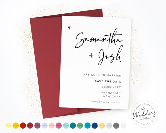 Save the Date Card Luxury Save the Date Card Personalized | Etsy