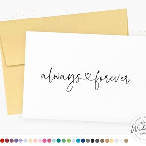 Always And Forever Card | Wedding Card | Romantic Wedding Card | Note to Groom | Note to Bride | Wedding Day Card | Anniversary Card