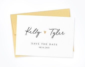 Save The Date | Simple Save The Date Cards | Wedding Announcement Card | Luxury Save The Date Card | Minimalistic Wedding Invitation | 5 x 7