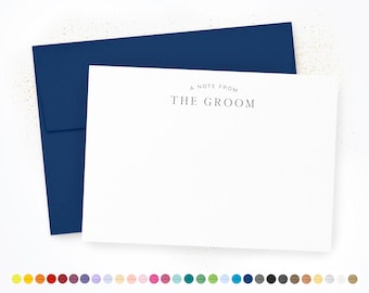 A Note From The Groom Notecard, Wedding Party Cards, Card to Bride, Groomsman, Best Man, Future Wife, Thank You Card, Groom Party, Set of 10